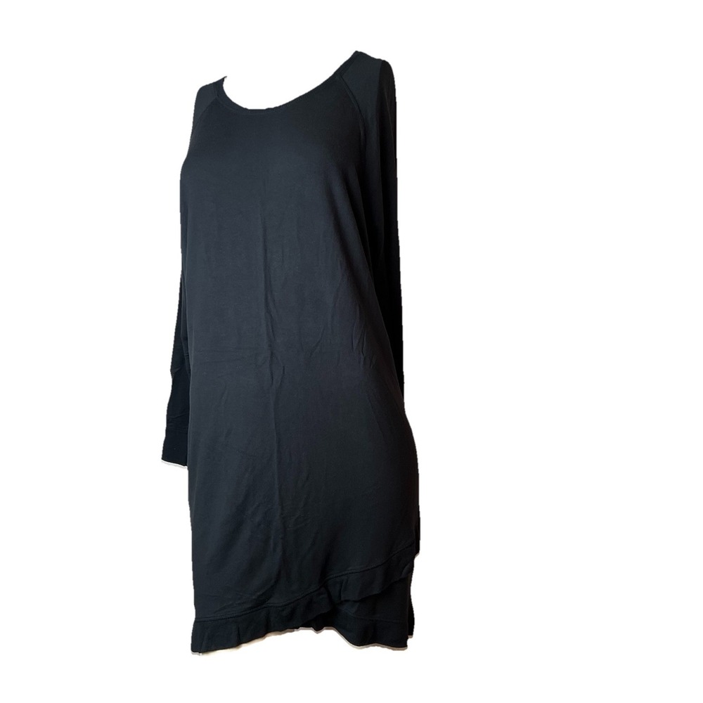 Active Life Black Crew Neck Stretch Long Sleeve Modal Spandex Dress XL